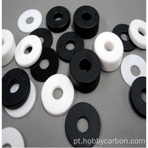 Arruelas de nylon lisas de plástico preto branco transparente feitas sob medida